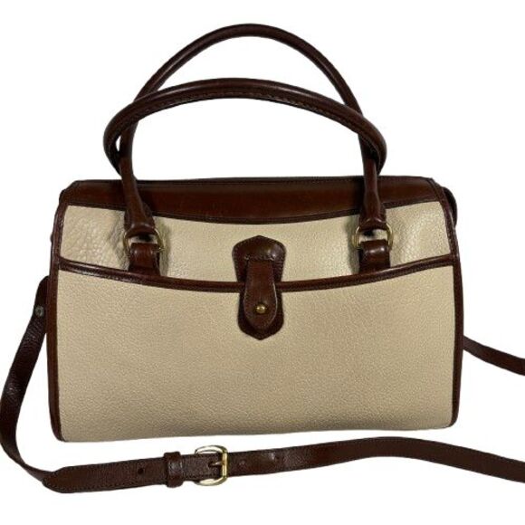 Dooney Bourke All Weather Leather Bone Brown Satchel Handbag Shoulder Bag Purse - Picture 5 of 16
